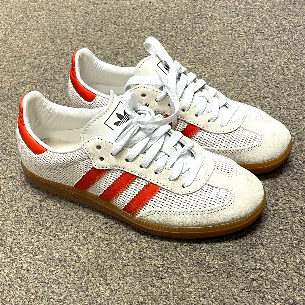 Adidas Samba OG UK 4/US 5.5 White & Orange